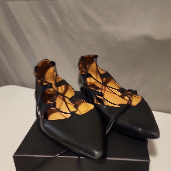 Topshop Black Sleek Loafers Slip-Ons - Picture 7 of 9